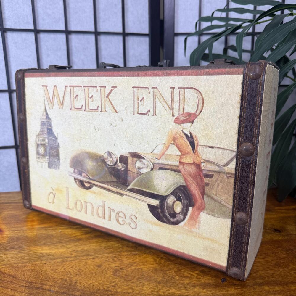 Vintage Storage Box Weekend Retro London Trunk Case